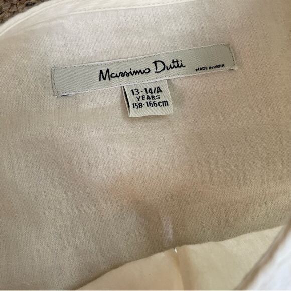 Massimo Dutti Girls Ivory Dress Lined Long Sleeve Size 13-14 Years - Picture 9 of 10